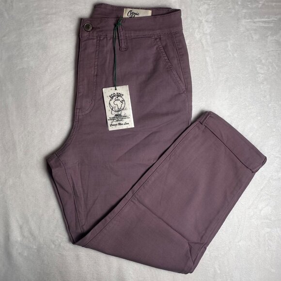 Cosmic Blue Love Denim - Cosmic Blue Love Womens Organic Chino Pants Sz 31Shadow Rose cuffed Straight Cut
